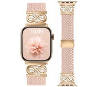 Infinity Loops Watch Bands Compatible with iWatch Bands for Women 40mm 41mm 42mm 38mm, Soft Braided Nylon Fabric Woven Magnetic Clasp Strap for Apple Watch Series 11/10/9/8/7/6/5/4/3/SE/2/1/Ultra Men