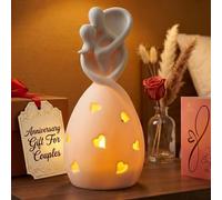 Infinity Love Candle Holder Figurine - Gifts for Couples & Anniversary, Wedding, Engagement & Valentine’s Day - LED Candle and Greeting Card Included, Romantic Home Décor - Parent
