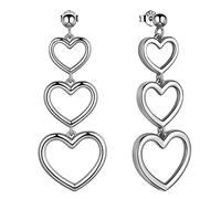 Infinity Love Triple Heart Dangle Earrings Women Girls Boho Earrings 925 Sterling Silver Three Hearts Eternal Love Earrings Family Friends BFF Jewelry for Mom Daughter Sister Best Friends Gift FE0141W