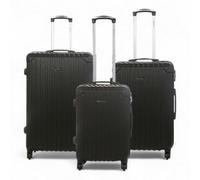 Infinity Luggage Black Hard Shell Abs 8 Wheels Luggage Travel Cabin Suitcase Set
