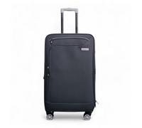 Infinity Luggage Black Lightweight Soft Shell 8 Wheels Luggage Medium Holiday Suitcase