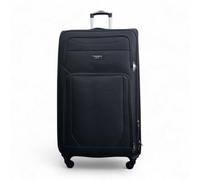 Infinity Luggage Black Soft Shell Lightweight Nylon Extra Large 4 Wheels Travel Suitcase