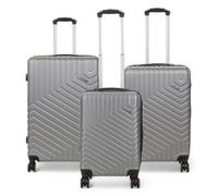 Infinity Luggage Expandable Hard Shell 8 Wheels Luggage Travel Set Of 3 Hard Shell Suitcase In Silver