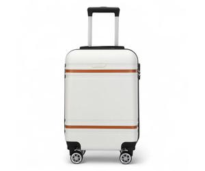 Infinity Luggage Hard Shell Modern 4-Wheel Luggage Suitcase Set - Small - Cream