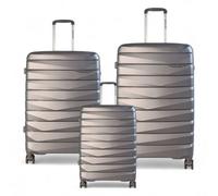 Infinity Luggage Holiday Strong Travel Case Set Of 3 Hard Shell Tsa Suitcase In Smoke Grey