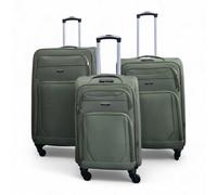 Infinity Luggage Khaki Soft Shell Lightweight Nylon 4 Wheel Travel Case Holiday Suitcase Set