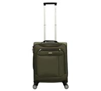 Infinity Luggage Lightweight Dual 4 Wheel Cabin Soft Shell Suitcase In Khaki