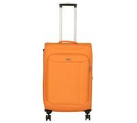 Infinity Luggage Lightweight Dual 4 Wheel Medium Soft Shell Suitcase In Yellow