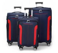 Infinity Luggage Lightweight Expandable Luggage Softshell 8 Weel Suitcase Set - 3-Set - Navy