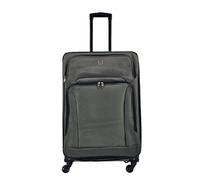 Infinity Luggage Lightweight Luggage Large Soft Shell Suitcase In Grey