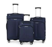 Infinity Luggage Lightweight Soft Shell Luggage Set Travel Suitcases - 3-Set - Navy
