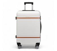 Infinity Luggage Modern Dual 4 Wheel Luggage Large Hard Shell Suitcase In Cream White