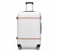 Infinity Luggage Modern Dual 4 Wheel Luggage Medium Hard Shell Suitcase In Cream White