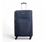 Infinity Luggage Navy Soft Shell Lightweight Large Nylon 4 Wheel Travel Case Holiday Suitcase