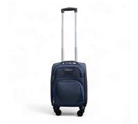 Infinity Luggage Navy Soft Shell Lightweight Nylon 4 Wheel Underseat Cabin Case Holiday Suitcase