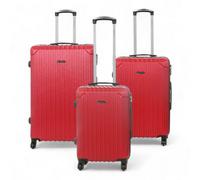 Infinity Luggage Red Hard Shell Abs 8 Wheels Luggage Travel Cabin Suitcase Set