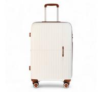 Infinity Luggage Robust 8 Wheels Holiday Travel Case Cabin Hard Shell Suitcase In White