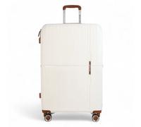 Infinity Luggage Robust 8 Wheels Holiday Travel Case Large Hard Shell Suitcase In White