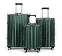 Infinity Luggage Robust Hard Shell Luggage 8 Wheel Suitcase Set - 3-Set - Green