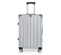 Infinity Luggage Robust Hard Shell Luggage 8 Wheel Suitcase Set - Medium - Silver