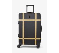 Infinity Luggage Vintage Hard Shell Luggage Trunk Medium Hard Shell Suitcase In Black Gold