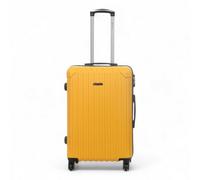 Infinity Luggage Yellow Hard Shell Abs 8 Wheels Luggage Travel Medium Suitcase