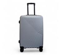 Infinity Medium Suitcase 24" Lightweight Hard Shell Luggage 4 Wheels Spinner 3-Digit Combination Lock Hard Shell Luggage for 15 to 20kg Silver