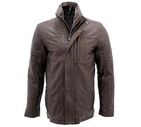 Infinity Men’s Mid Length Classic Warm Brown Leather Jacket XL