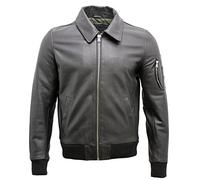 Men's A2 US Airforce Black Cowhide Analine Leather Bomber Jacket