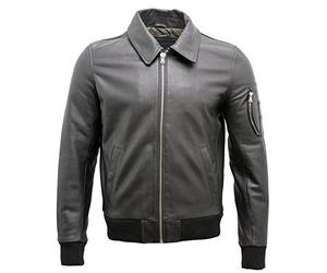 Infinity Men's A2 Black Cowhide Analine Leather Bomber Jacket 5XL