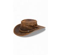 Infinity Leather Cowboy Aussie Real Leather Bush Hat in Tan | Size: Large Infinity Leather Tan L