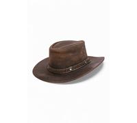 Infinity Leather Cowboy Aussie Real Leather Bush Hat in Brown | Size: XL Infinity Leather Brown XL