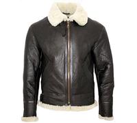 Men's Cream B3 Shearling Sheepskin World War 2 Bomber Flying Aviator Jacket