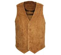 Infinity Men's Goat Suede Classic Smart Tan Leather Waistcoat 3XL