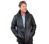 Infinity Men's Mid Length Classic Warm Black Leather Jacket