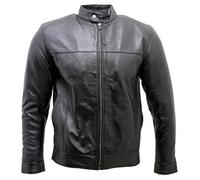 Infinity Men's Retro Black Nappa Leather Biker Jacket L