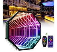 Infinity Mirror LED Light Tunnel with Remote and App Control, 358 Dynamic Effects for Home, Desk, and Party Decoration