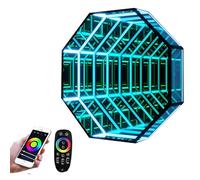 Infinity Mirror Light 3D Tunnel Light Tunnel Wall Mounted Rgb Tunnel Lamp with Remote, Music Sync, And 3D Visual Effect, Great for Gaming Room or Bedroom A-30cm/11.8"
