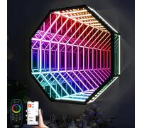 Infinity Mirror Light, Remote Control & App Control, Hexagon Multicolor Decorative Art Night Light for Living Room, Bedroom, Bar, Circle Shape, 70cm