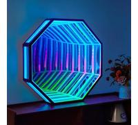 Infinity Mirror Light with Remote Control, Multicolor LED Tunnel Lamp for Home Decor and Party Ambiance