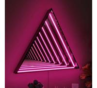 Infinity Mirror Night Light LED Wall Lamp, Geometric RGB Colour Changing Decorative Lighting for Home, Party, Bar, 3D Tunnel Effect, Octagon Shape