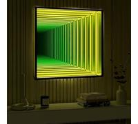 Infinity Mirror Sensory Tunnel Night Light LED Wall Lamp, Geometric RGB Color Changing Wall Decor, 3D Tunnel Magical Lighting for Home, Party, Bar Decor