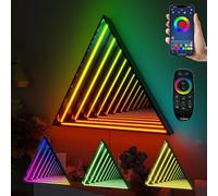 Infinity Mirror Sensory Tunnel Night Light with 358 Lighting Effects, Remote Control LED Wall Art Lamp for Mood Lighting and Decoration