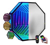 Infinity Mirror Tunnel Lamp -3D Octagon, Sensory Changing Light -Single Sided LED, with APP -Remote Control, for Home, Desk,70cm