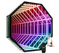 Infinity Mirror Tunnel Lamp, LED Sensory Night Light with Smart APP & Remote Control, 3D Mirror Tunnel Design for Home Decor