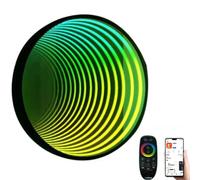 Infinity Mirror Tunnel Lamp with Remote - LED Night Light, RGB Multi-Color Effects, Suitable for Rooms and Bedrooms, 30cm, 358 Magical Light Effects