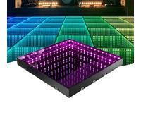 Infinity Mirror Tunnel Light, Led Dance Floor Tiles with Tempered Glass Panel, Portable Illuminated Light Up Dance Floor for Birthday Wedding Party Decorations Standard Particle Model (Wired)