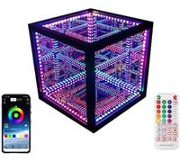 Infinity Mirror Tunnel Light, RGB Colors Cool Cosmic Cube Lights with Remote Control, USB Charging Beside Desk Lamp, Perfect for Kids Nursery and Toys,outstanding78