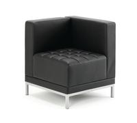 Infinity Modular Corner Unit Sofa Chair Black Soft Bonded Leather