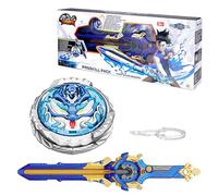 INFINITY NADO Metal Spinning Top with Sword Launcher, Illuminated Spinning Top for Children Boys and Girls from 5 6 7 8 9 10, Fury Wave Dragon Blue